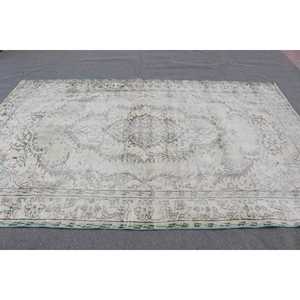 Alfombra Grande Vintage, Alfombra Turca de 6x9.4 pies, Alfombra de Lana Gris Estilo Suroeste - Product Image 2
