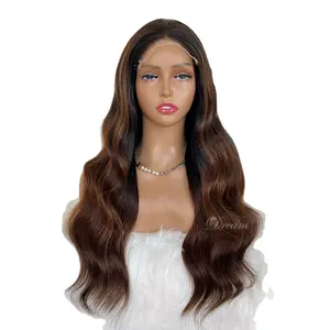 Atacado novo salão de beleza HD 13x4 peruca frontal de renda cabelo virgem brasileiro 100 por cento peruca de cabelo humano L1-06