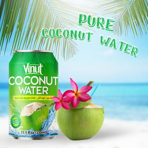 Para VINUT 330ml Etiqueta de muestra gratis Agua de coco enlatada Jugo de frutas y verduras Sabor original Sin azúcar añadido Certificado Halal - Product Image 4