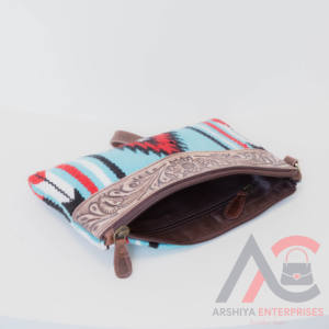 Nuevo bolso de mano de cuero con herramientas azteca occidental con estilo, monederos de herramientas marrones Vintage, bolso de mano de cuero acolchado azteca único - Product Image 6