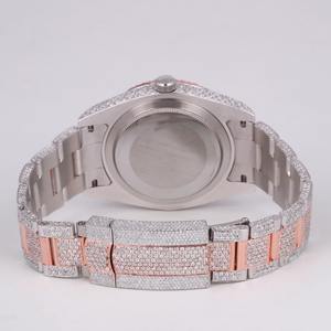 Reloj de Cuarzo de Lujo para Hombre, Estilo Hip Hop, con Diamantes Moissanite VVS, Cierre Plegable, No Resistente al Agua, Fecha Automática - Product Image 3