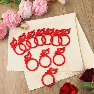 Servilleteros de madera con corazón rojo con clásico para comedor, fiesta de boda y hebillas de aniversario, Día de San Valentín, impresiona a tus invitados - Product Image 6