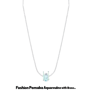 Collar con Colgante de Aguamarina y Latón - Product Image 2