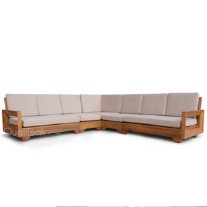 Set di Mobili da Giardino <span class=keywords><strong>Oslo</strong></span> con Tavolo e Sedie in Legno di Teak Massiccio con Cuscini Impermeabili - Product Image 4
