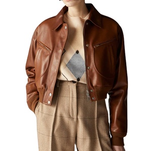 2026 vente chaude veste en cuir pour femmes de qualité supérieure conception personnalisée Durable avec veste courte d'hiver à fermeture éclair pour hommes - Product Image 3