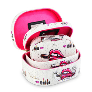 MAQ.09.7 Set di 3 Pochette Cosmetiche Portatili Ecologiche di Grande Capacità Stampate per Kit da Viaggio e Borsa da Toilette - Product Image 3