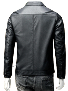 Meilleures ventes, manteau d'hiver en cuir mince pour hommes, blazer avec design personnalisé, manteau de finition en fourrure de mouton et vêtements de gros respirants - Product Image 2