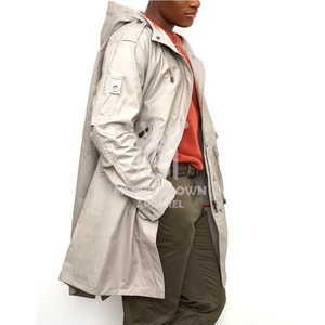 Chaqueta Parka cálida de invierno para hombre, prendas de vestir informales de algodón a la moda, capucha con logotipo personalizado, tela de lona impermeable de talla grande, Color sólido - Product Image 2