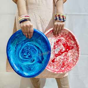 Platos de servicio de resina epoxi ecológicos hechos a mano de excelente calidad para cuencos de postres de frutas - Product Image 2