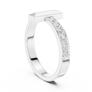 Bague tennis élégante en or blanc 10 carats plaqué rhodium avec diamants de laboratoire, conçue pour les mariages, les fiançailles, les célébrations de luxe, bijoux - Product Image 4