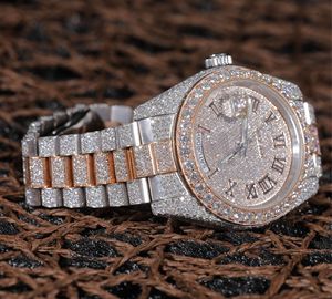 นาฬิกากลไกเพชรโมอิสใส VVS นาฬิกาสเตนเลสที่สวยงามผลิตตามสั่งสำหรับผู้ชายขายดีที่สุดในอินเดีย - Product Image 3