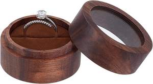 Boîte à bijoux en bois classique, logo et couleur personnalisables, organisateur de bagues, boucles d'oreilles, pendentifs, colliers, cadeau, bois massif, rangement portable - Product Image 3