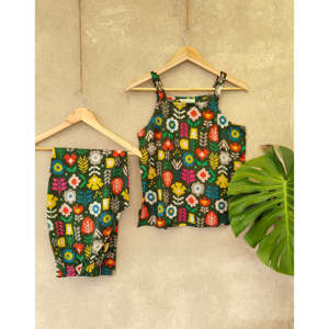 Ensemble deux pièces bohème pour la détente - Ensemble de shorts amples pour l'été, idéal pour le bureau ou le club - Product Image 4