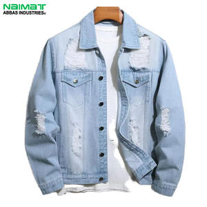 Chaqueta Vaquera Unisex Desgastada Azul Claro, Abrigo de Invierno Transpirable, Estilo Casual, Ajustado, Ropa Urbana, Hip Hop, Estilo Retro - Product Image 5