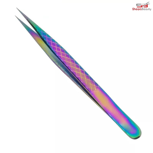 Pince à épiler à extension de cils Diamond Grip de haute qualité Type de pointe pointue en acier inoxydable - Product Image 2