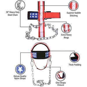 Arnés de cabeza de levantamiento de pesas de alta calidad profesional de neopreno transpirable resistente entrenador de gimnasia - Product Image 5