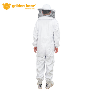 Full Body Beekeeper Suit White Cotton Beekeeping Overall With Detachable <b>Veil</b> Beekeeping Protective Gear - Product Image 2