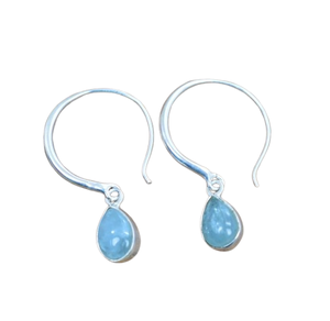 เครื่องประดับสำหรับผู้หญิงต่างหูเงินสไตล์ Boho 925เครื่องประดับเงินสเตอร์ลิงพลอยอความารีนของขวัญต่างหูแฮนด์เมด - Product Image 1