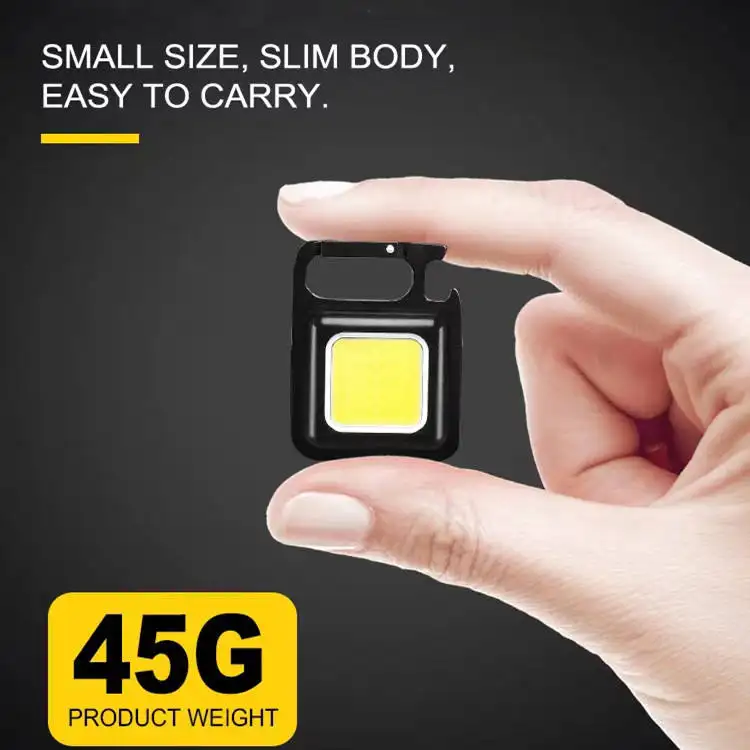 Plástico Mini Portátil Recarregável Pocket Chaveiro Impermeável Magnético COB Levou Chaveiro Lanterna Lanterna Camping Lanternas