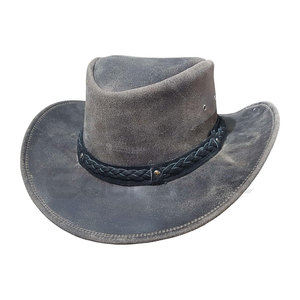 Sombrero Outback Bush de cuero loco marrón Estilo Vintage personalizado cuero de vaquero occidental genuino de alta calidad para ropa informal - Product Image 1
