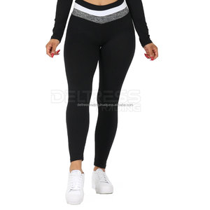 Ensemble de soutien-gorge Leggings de gymnastique pour femmes taille élastique solide séchage rapide respirant 100% coton ensemble de Yoga d'entraînement pour dames en gros - Product Image 6