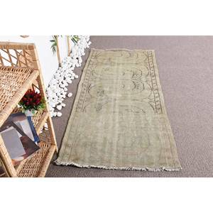 Vintage 2.8 X 6.3ft Vert Laine Tapis Turc Classique Grande Surface Rectangle Abstrait Patchwork Conception Seagrass Latex pour Couloir Utilisation - Product Image 3
