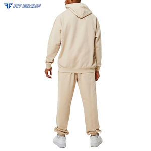 ชุดออกกำลังกายผ้าคอตตอนและฮู้ดสำหรับผู้ชายชุด2ชิ้นสำหรับฤดูหนาวชุดวอร์มผ้าฝ้ายไซส์ใหญ่พิเศษดีไซน์ตามสั่ง - Product Image 2