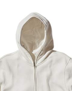Sweat-shirt unisexe à capuche zippée en molleton de coton épais blanc uni avec poches kangourou et capuche à cordon de serrage, décontracté, OEM - Product Image 4