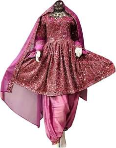 Banjara afgana única en color verde y plateado en Tarifa mayorista con vestidos pesados hechos a mano de Moq bajo para mujeres y niños - Product Image 5