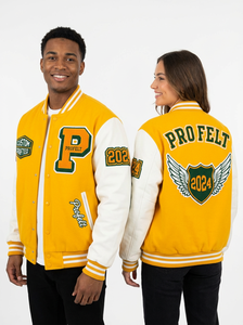 Collage Baseball jacket for men Winter Custom Made Logo Unisex Wool Blend Body Leather Sleeves Letterman Varsity Jackets - Product Image 3