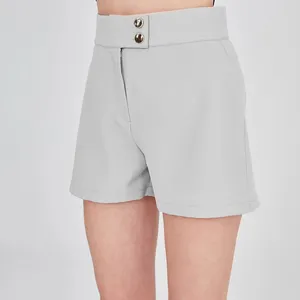 Jupe boutonnée grise avec short mini femme