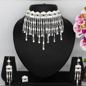 Artasha-Juego de collar y pendientes de diseño islámico Ramadán, joyería especial chapada en oro de Dubái - Product Image 1