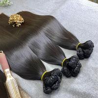 Cabello humano crudo de tendencia caliente, cabello vietnamita Natural liso, misma cutícula alineada, sin enredos, cabello crudo