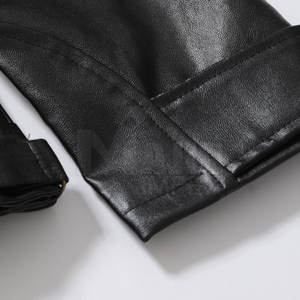 Soporte de chaqueta de cuero hecho a medida de alta calidad Nuevo estilo Cremallera de moda Diseño OEM Patrón de material polar transpirable calentado - Product Image 5