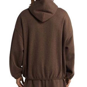 โรงงานผู้ผลิตเสื้อฮู้ดดี้ผ้าฟลีซคอตตอน 100% แบบไหล่ตก  สำหรับผู้ชาย  เสื้อผ้าพื้นฐาน  ออกแบบโลโก้ตามสั่ง  2026 - Product Image 4