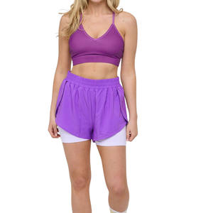 Custom Wholesale High Quality Womens <b>Sports</b> Mesh Shorts and <b>Bra</b> Breathable Seamless Fitness <b>Bra</b> & Training Leggings - Product Image 1