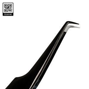 Pince à épiler ergonomique légère en acier inoxydable, testée à la main, haute tension, pour extensions de cils, prise confortable - Product Image 4