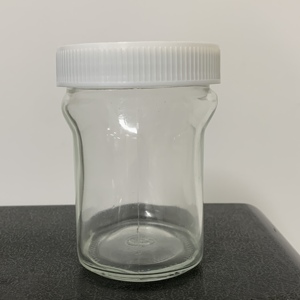 Vide clair <span class=keywords><strong>350g</strong></span> confiture de noisettes chocolat propagation bocal en verre classique logo en relief personnalisé pris en charge avec bouchon à vis en plastique - Product Image 2