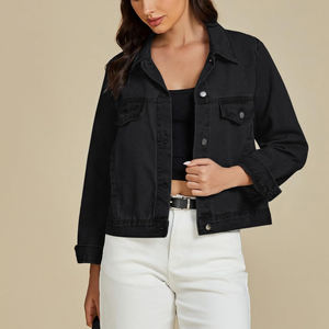 <b>Light</b> <b>Weight</b> <b>Women</b> Plain Dyed Denim <b>Jackets</b> Quick Dry Breathable <b>Women</b> Solid Pattern Denim <b>Jackets</b> <b>For</b> Online Sale - Product Image 5