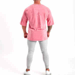 Fourniture directe d'usine personnalisée 100% coton Vintage hommes T-Shirt à manches courtes lavé à l'acide surdimensionné Double couche hommes t-shirts - Product Image 4