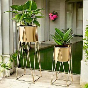 หม้อทองแดงตกแต่งกลางแจ้งพร้อมฐานยกและระบายน้ำสำหรับการจัดพืชตามฤดูกาล - Product Image 3