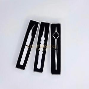 Pince à épiler professionnelle en acier inoxydable de haute qualité, avec revêtement blanc en poudre, pour extensions de cils, conception à bulles isolantes - Product Image 5