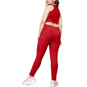 Ensemble de vêtements de sport pour femmes soutien-gorge de yoga et legging long avec poches manches courtes soutien-gorge de sport de fitness - Product Image 2