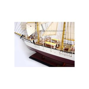MERCANTOR Feng Shui estilo artesanías de madera artesanía modelo barco con decoración pintada para el hogar caja de madera y bandeja - Product Image 4