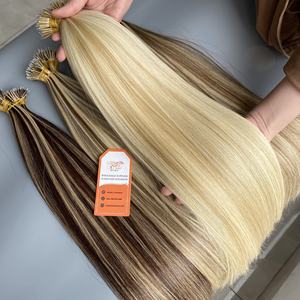 Extensiones de cabello Nano Tip pre-Bonde de colores resaltados personalizados, cutícula de fondo grueso completo, cabello alineado, cabello crudo vietnamita 100% - Product Image 4
