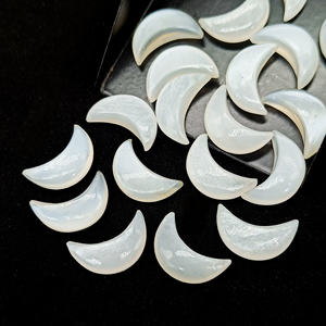 White Moonstone Smooth Crescent <b>Moon</b> Shape Gemstone for Jewelry Making, Loose Hand Carved Moonstone Carving Briolette Beads 16mm - Product Image 4