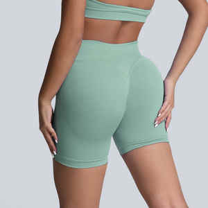 Pantalones cortos sin costuras de cintura alta para mujer, nueva llegada personalizada, ropa deportiva de cintura media para correr, entrenamiento, Fitness, gimnasio, Yoga - Product Image 6
