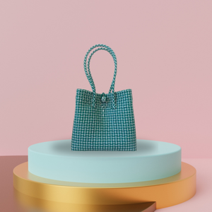 Sac tissé à la main pour femmes écologique de haute qualité Sac à main à la mode en matière plastique recyclée de qualité supérieure pour adultes - Product Image 1
