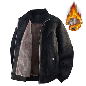 Chaqueta de Cuero Gruesa para Hombre, Estilo Holgado y Moderno, con Forro Polar, Talla Grande, Precio de Fábrica en China, Personalizable - Product Image 2