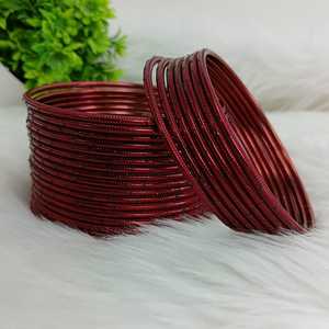 กำไลอินเดียชุดบอลลีวู้ดโลหะเรียบกำไลข้อมือเครื่องประดับสำหรับผู้หญิงและเด็กผู้หญิง (ชุด24ชิ้น) - Product Image 1